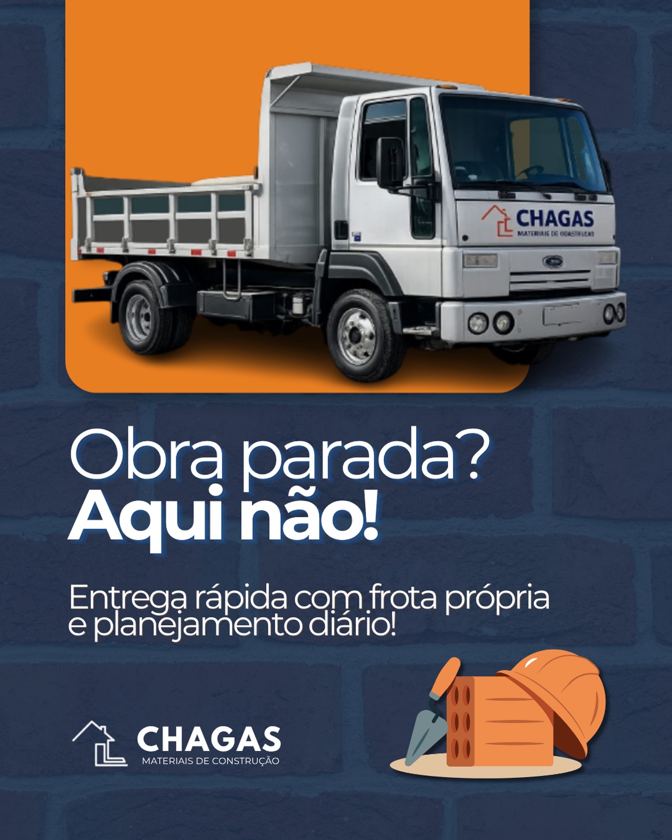 Caminhão da frota própria Chagas Materiais de Construção